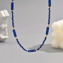 Dyed Natural Imperial Jasper Column and Glass Beaded Necklaces for Women&nbsp;CN0218