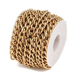 304 Stainless Steel Textured Curb Chains&nbsp;CHS-P028-10G