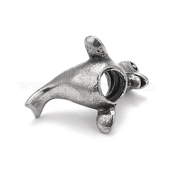 304ステンレススチールヨーロピアンビーズ  大穴ビーズ  シール  アンティークシルバー  13x14.5x15mm  穴：4mm&nbsp;STAS-G256-38AS