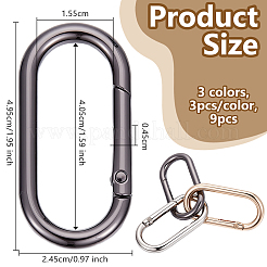 9Pcs 3 Colors Zinc Alloy Spring Gate Rings&nbsp;FIND-OC0013-44