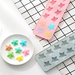 食品グレードのシリコンモールド  フォンダン型  DIYケーキデコレーション用  チョコレート  キャンディ  UVレジン＆エポキシ樹脂ジュエリー作り  スター  ピンク  255x92x14.5mm  星：35x35mm&nbsp;DIY-L025-030