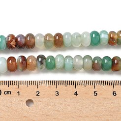 天然石瑪瑙ビーズ連売り  染め＆加熱  ロンデル  ミックスカラー  8~8.5x4.5~5.5mm  穴：1.4mm  約41個/連  7.40~7.48''（18.8~19センチメートル）&nbsp;G-H295-C03-17
