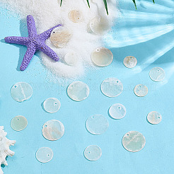 150Pcs 3 Styles Natuarl Capiz Shell Disc Charms&nbsp;SHEL-ME0001-02
