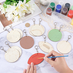 36Pcs Wooden Pendant Decorations&nbsp;AJEW-CN0007-02A