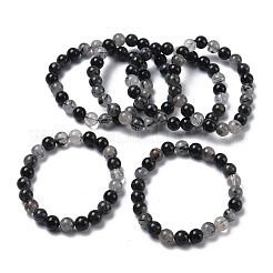 天然ルチルクォーツラウンドビーズストレッチブレスレット（女性用）  ビーズ：7.8~8.8mm  内径：2.01~2.09インチ（5.1~5.3cm）&nbsp;BJEW-Z158-03H-03