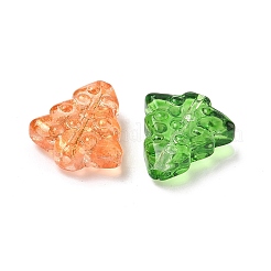 染色・加熱したガラスビーズ  金箔  バブル効果  クリスマスツリー  ミックスカラー  16x15x5.5mm  穴：0.8mm&nbsp;GLAA-B009-02