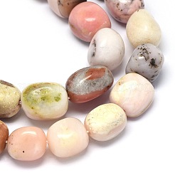 天然石ピンクオパールビーズ連売り  オーバル  13~18x13~16mm  穴：1.4mm  約24~25個/連  15.9インチ&nbsp;G-O173-056B