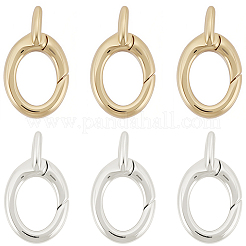 6Pcs 2 Colors Brass Spring Gate Rings&nbsp;KK-SC0008-02