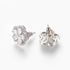Cubic Zirconia Stud Earrings&nbsp;EJEW-P167-01P
