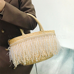 ガラスビーズのタッセル付き1ヤードのポリエステルレーストリム  フリンジトリミング  洋服用  カーテン飾り  ライトカーキ  3-7/8インチ（97mm）  約1ヤード(0.91m)/セット&nbsp;DIY-WR0003-84A