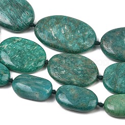 天然石アマゾナイトビーズ連売り  フラットオーバル  20~38x12~23x4~10mm  穴：1mm  約11~17個/連  16.14~16.54''（41~42センチメートル）&nbsp;GG-CBA3D9B-10