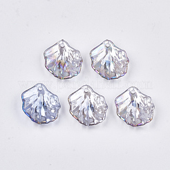 透明なアクリルパーツ  ABカラー  葉  ミックスカラー  19x17x4~5mm  穴：1.2mm  約1360個/500g&nbsp;TACR-T007-08