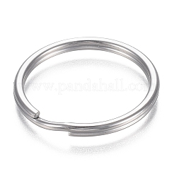 変色しにくい304ステンレススチール製スプリットキーリング  キーホルダー留め金のパーツ  ステンレス鋼色  30x2.7mm  内径：25mm  単線：1.35mm&nbsp;STAS-I166-28P