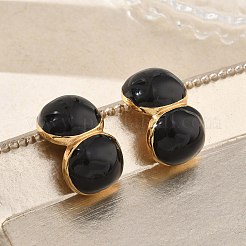 304 Stainless Steel Enamel Stud Earrings&nbsp;SA-CBA2696-32G-02