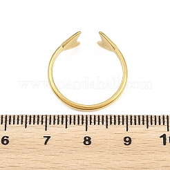 女性用304ステンレススチールカフオープンリング  魚尾  ゴールドカラー  8mm  内径：17mm&nbsp;RJEW-A102-10B-G