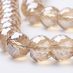 Electroplated Glass Beads Strands&nbsp;EGLA-Q092-8mm-A10