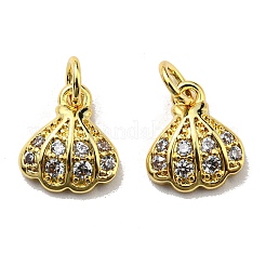 Rack Plating Brass Cubic Zirconia Charms&nbsp;KK-D026-25G