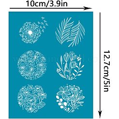 シルクスクリーン印刷ステンシル  木に塗るため  DIYデコレーションTシャツ生地  花柄  100x127mm&nbsp;DIY-WH0341-213