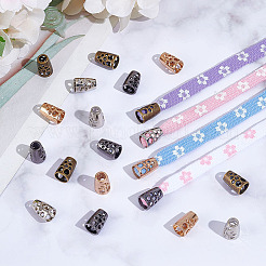 80Pcs 4 Colors Alloy Cord Ends&nbsp;FIND-GA0005-24