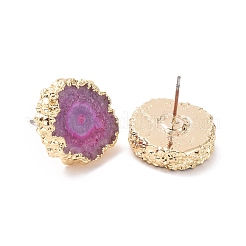 Natural Dyed Quartz Stud Earrings&nbsp;EJEW-P166-B02