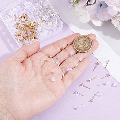 200個 2色 304ステンレススチールスタッドピアス金具  200個のプラスチック製イヤーナット付き  ミックスカラー  4x0.3mm  ピン：0.7mm  100個/カラー&nbsp;STAS-BBC0009-92B