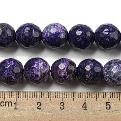 Faceted Natural Fire Crackle Agate Beads Strands&nbsp;G-F447-12mm-J09