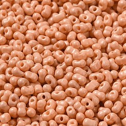焼付塗装ガラスシードビーズ  ピーナッツ  ライトサーモン  3.5~4x2~2.5x2~2.3mm  穴：0.8mm  約8000個/ポンド&nbsp;SEED-K009-01B-13