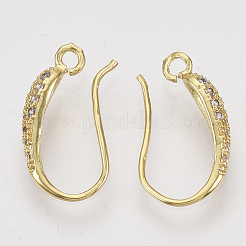 Brass Micro Pave Cubic Zirconia Earring Hooks&nbsp;ZIRC-Q022-035G-NF