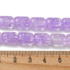 透明クラックルガラスビーズ連売り  コラム  ミディアム蘭  11x8mm  穴：1.2mm  約36個/連  15.35''（39センチメートル）&nbsp;X-GLAA-NH0001-04F