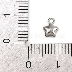 304ステンレススチールチャーム  海のテーマ  変色防止  スター  7.5x5.5x3.5mm  穴：1.2mm&nbsp;STAS-C140-01H-P