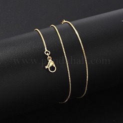 女性用真鍮製ベネチアンチェーンネックレス  304ステンレススチール製カニカン付き  ラックめっき  鉛フリー＆カドミウムフリー  長持ちメッキ  18KGP本金メッキ  長さ15.98インチ(40.6cm) + 50~60mmエクステンダー  0.04インチ（0.1cm）&nbsp;X-NJEW-D302-41G