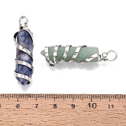 Natural & Synthetic Mixed Stone Pointed Pendants&nbsp;GG-N001-01P