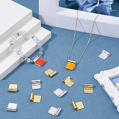 24Pcs 2 Colors Rack Plating Brass Glue-on Flat Pad Bails&nbsp;KK-HS0014-94