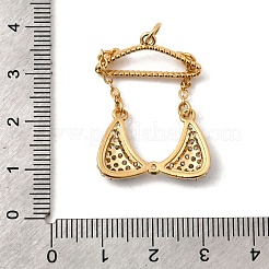 Brass Micro Pave Clear Cubic Zirconia Clothes Pendants&nbsp;KK-I360-014G-02
