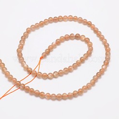 Natural Peach Moonstonee Beads Strands&nbsp;G-L425-25-4mm