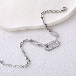 European Titanium Steel Chunk Chain Bracelet O-Ring Full Diamond Simple Elegant Women's Jewelry&nbsp;VB6385