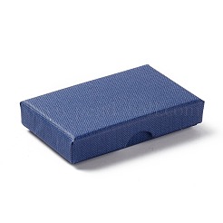ペーパー スポンジ マット ネックレス ボックス  長方形  ダークブルー  8x5x1.7cm  内径：7.2x4.3x1のCM&nbsp;OBOX-G018-02E