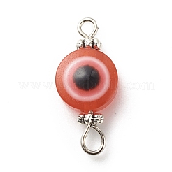 Flat Round Evil Eye Resin Connector Charms&nbsp;PALLOY-JF01799-02