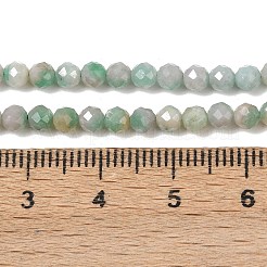 天然エメラルドビーズ連売り  ラウンド  多面カット  3mm  穴：0.7mm  約136個/連  14.96~15.35インチ（38~39cm）&nbsp;G-A026-A01-3mm-01