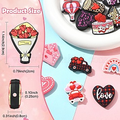 15Pcs 15 Styles Valentine's Day Food Grade Silicone Focal Beads&nbsp;SIL-YW0002-56