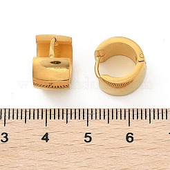 304ステンレススチール研磨効果フープピアス  イオンプレーティング（ip）  ゴールドカラー  13.5x9mm&nbsp;EJEW-M001-29B-G