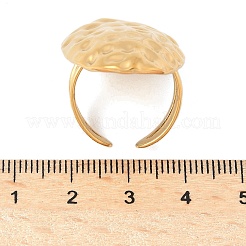 海のテーマ 304 ステンレススチール オープンカフリング 女性用  ゴールドカラー  オーバル  30.5x21.5mm  内径: 調節可能&nbsp;RJEW-K293-02C-G