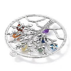 7 Chakra Mixed Gemstone Chip Pendants&nbsp;PALLOY-JF02406-03