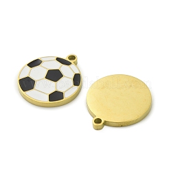 304ステンレスペンダント  エナメル  イオンプレーティング（ip）  18KGP本金メッキ  サッカー  18.5x16x2mm  穴：1.6mm&nbsp;STAS-A118-06A-G