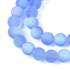 Frosted Transparent Glass Beads Strands&nbsp;GLAA-T032-T6mm-MBB04