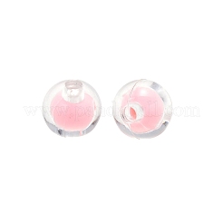 透明なアクリルビーズ  二層ビーズ  ラウンド  ピンク  8x7.5mm  穴：2mm  約561個/165g&nbsp;LS-TACR-S135-002E