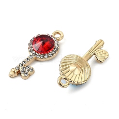 Golden Rack Plating Alloy Rhinestone Pendants&nbsp;PALLOY-F308-13G