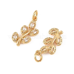 SHEGRACE Brass Micro Pave Clear Cubic Zirconia Charms&nbsp;XGRQ4N723-716G