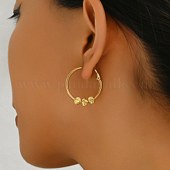 201 Stainless Steel Ball Hoop Earrings&nbsp;XK8123