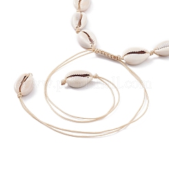 Natural Cowrie Shell Beads Beaded Necklaces&nbsp;X-NJEW-JN03744-02